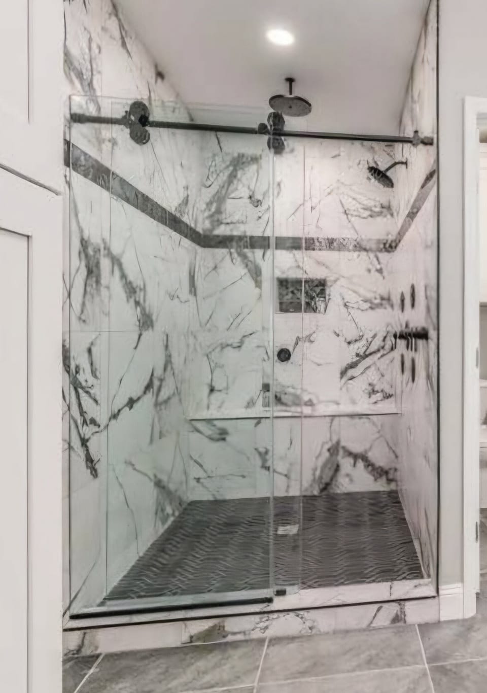 Master Bathroom Tile Shower w/ 6 shower heads