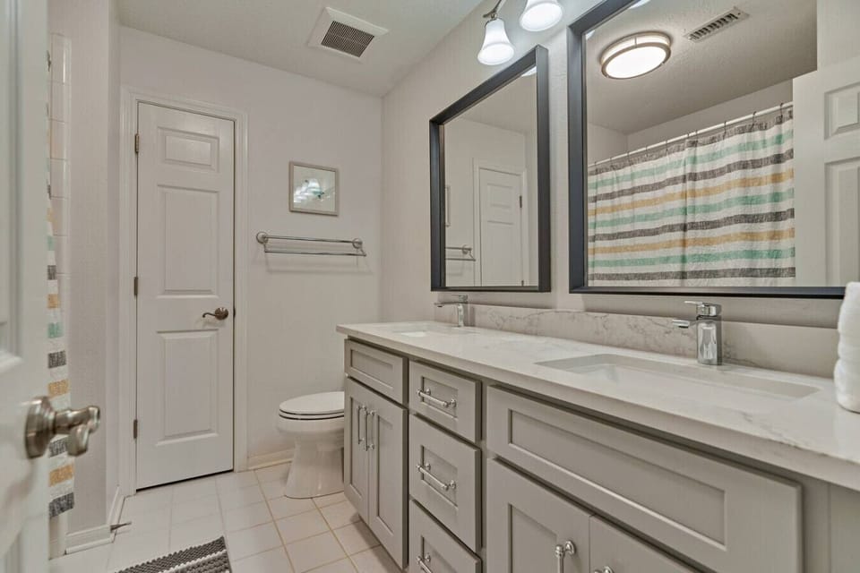 A convenient guest bathroom for family and friends to enjoy.