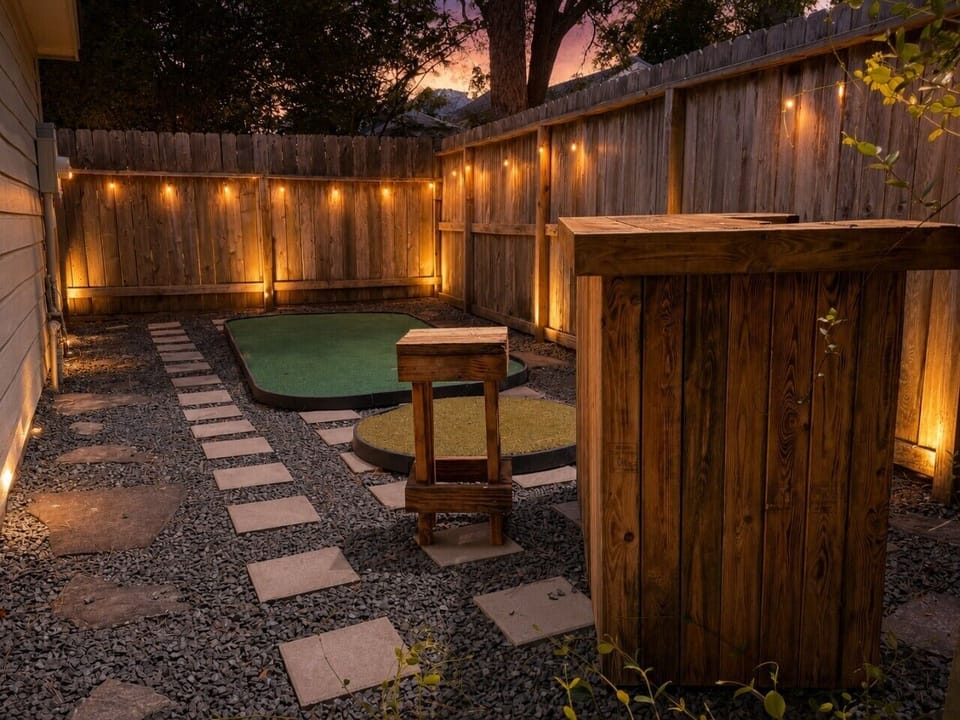 A Backyard Bar and a mini Golf with Some Friends and Families