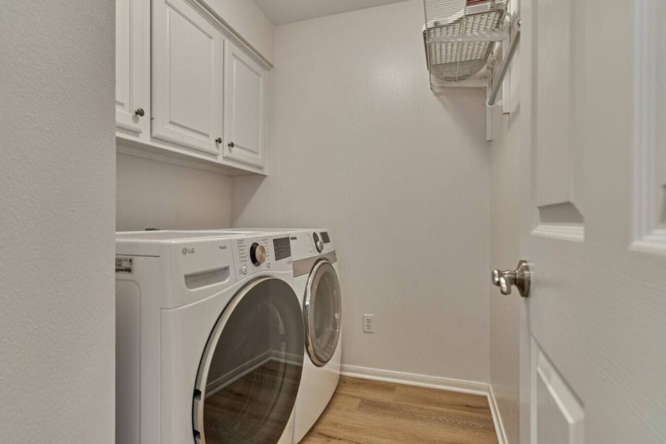 Pack light knowing a full-size washer and dryer are ready for you.