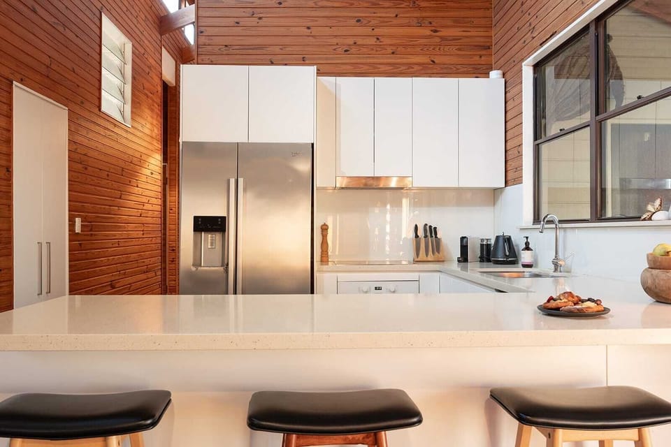 Open plan kitchen with modern appliances
