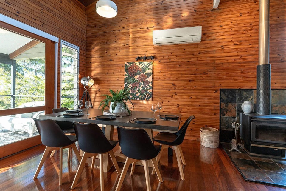 Fireplace ideal for cooler Sunshine Coast evenings