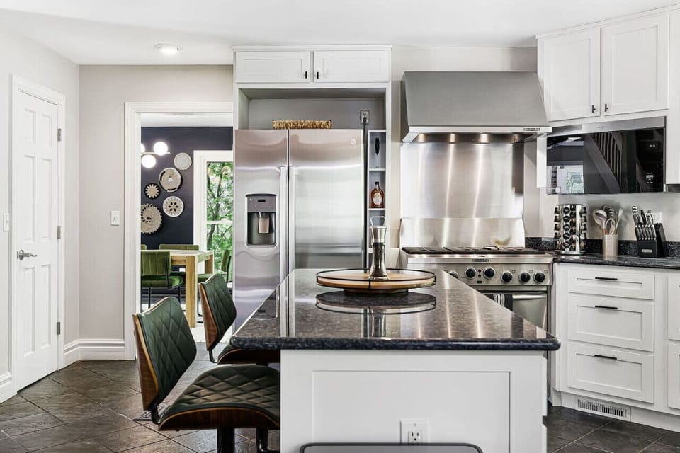 A modern kitchen fully stocked with all the essentials