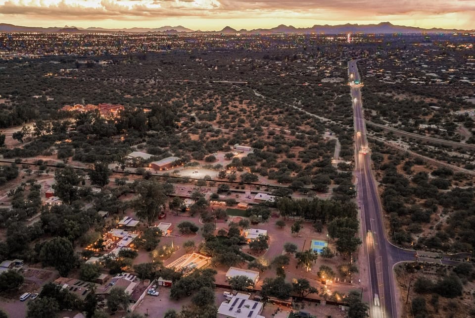 Sunset Aerial of Tanque Verde Valley