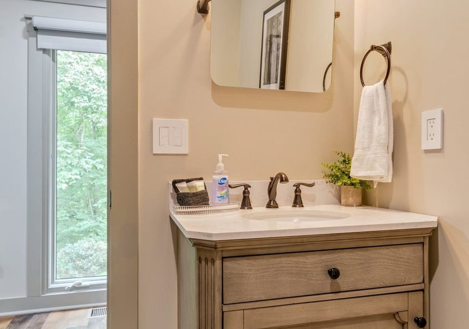 Bathroom in room with the murphy bed