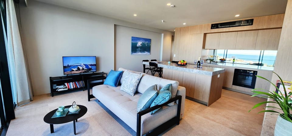 Living room and kitchen
