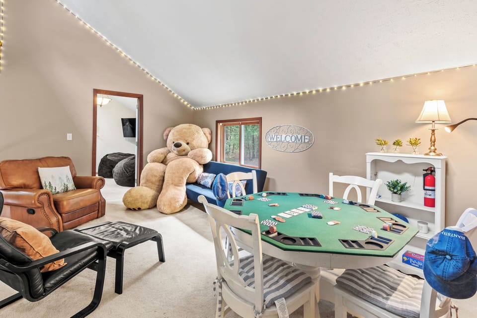 Deal your way to a winning hand at this inviting poker table.