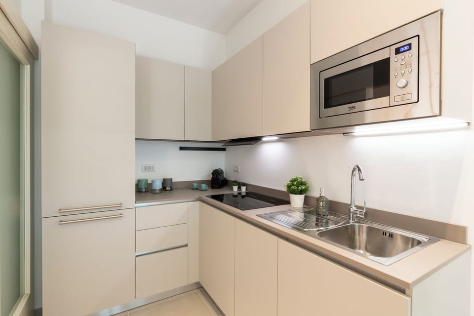 Comfort Studio, Balcony | Private kitchen | Full-size fridge, microwave, stovetop, dishwasher