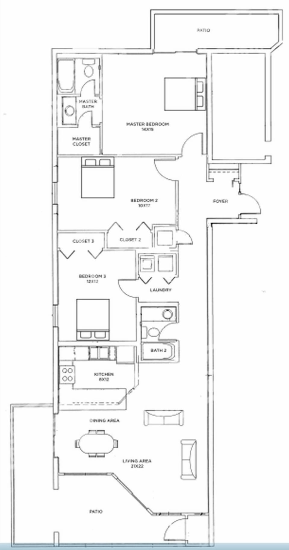 Condo, 3 Bedrooms | Floor plan