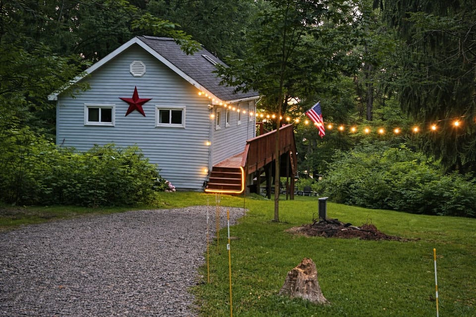 A peaceful retreat tucked in the trees yet close to everything.