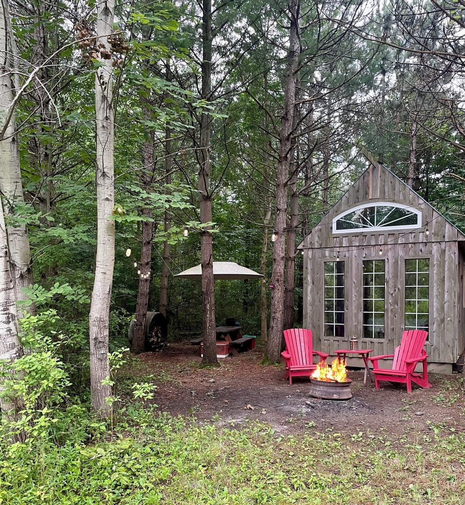 Private Driveway to cabin.  Cabin is located on own acreage.