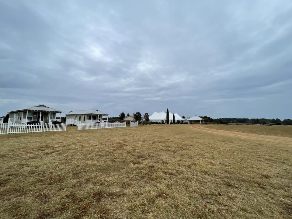 Front view of Maci's Cottage on the right. 