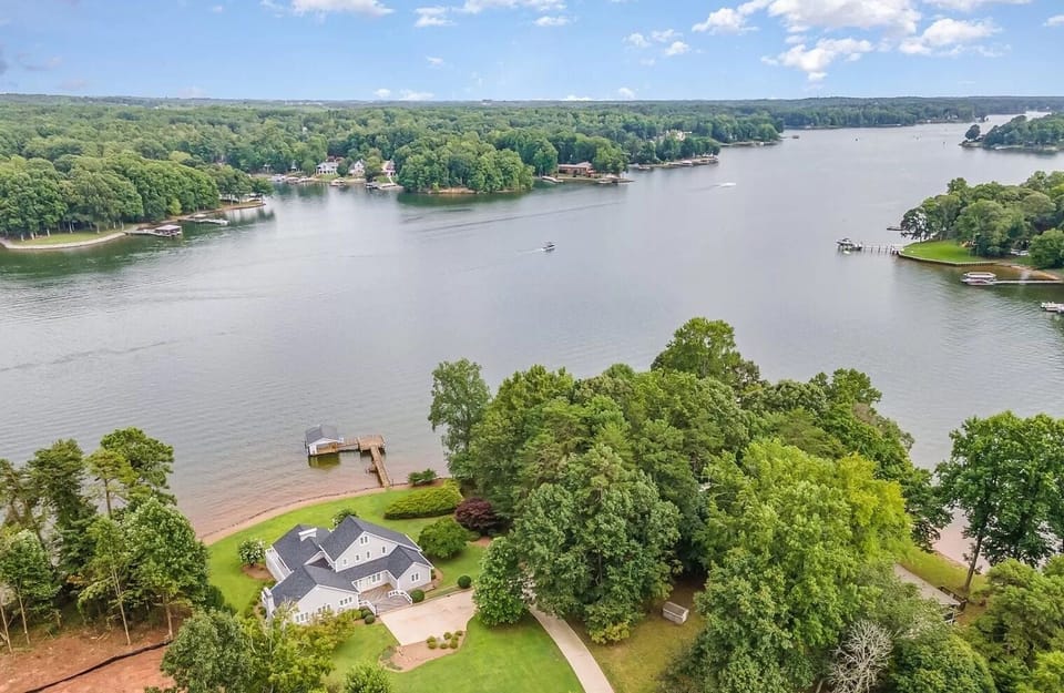 View of house and Lake Norman