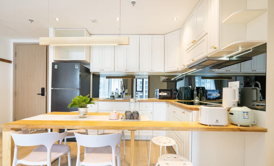 Luxury Apartment, 2 Bedrooms, Non Smoking | Private kitchen | Fridge, microwave, rice cooker, cleaning supplies