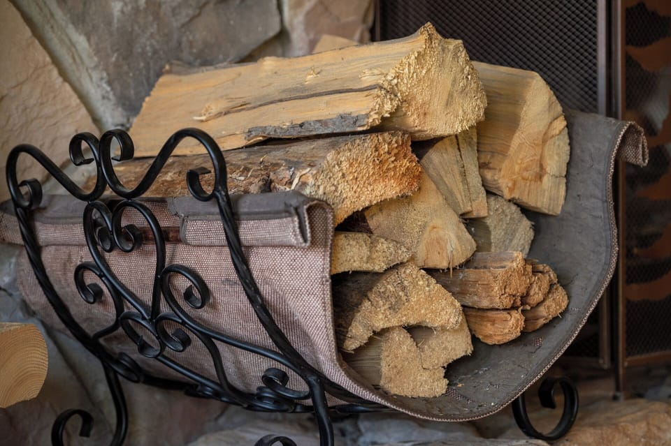 Wood burning fireplace