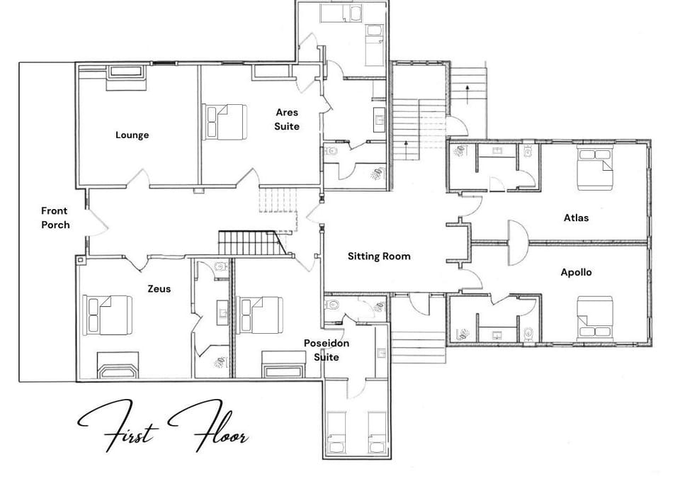 Floor plan of the first floor of The Athenian
