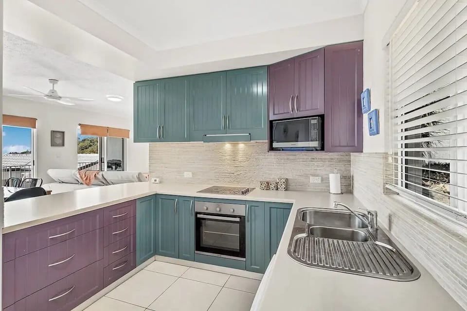 The kitchen is well-appointed and has everything needed to cook from home.