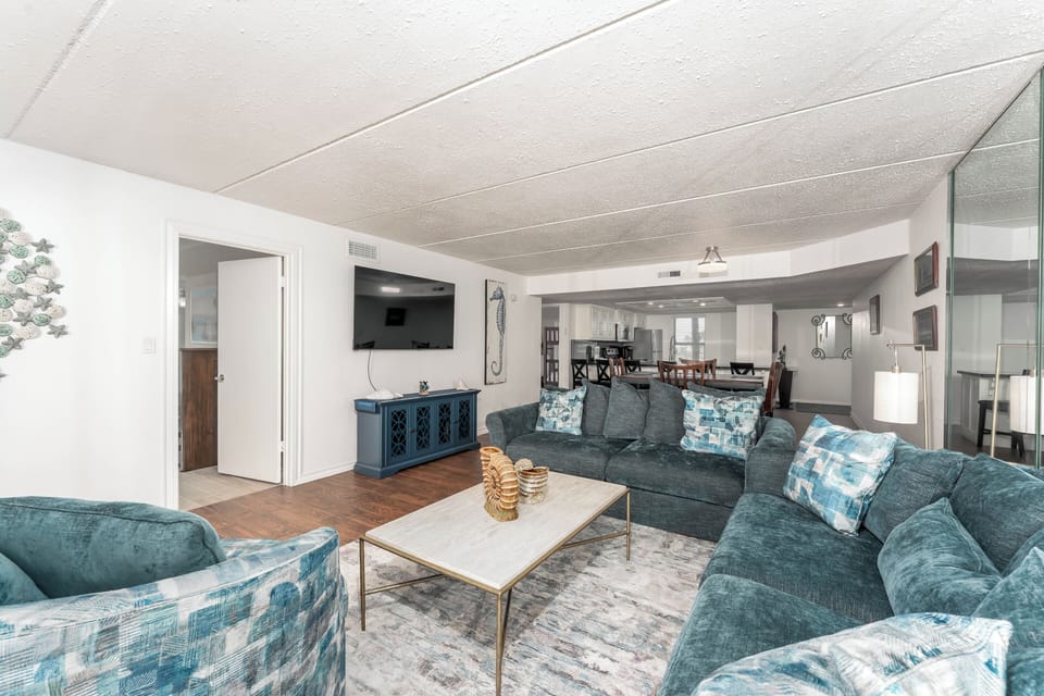 Surround yourself with friends, family, and sunshine! The large balcony windows fill the living space with light!