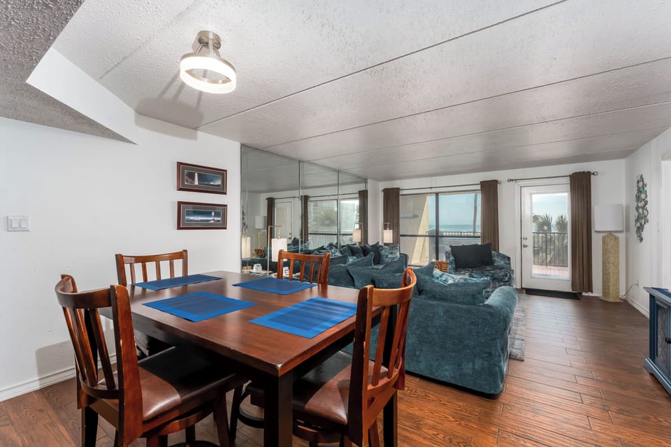 When you're not picnicking on the beach, you'll be enjoying this beach front dining room.