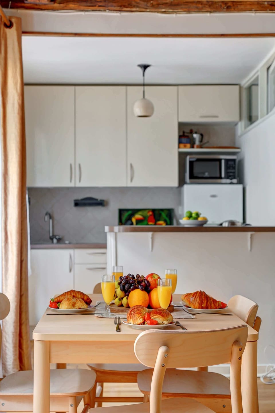 The open-plan living and dining area