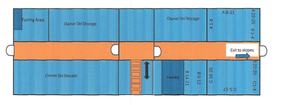 Floor plan ski lockers/laundry