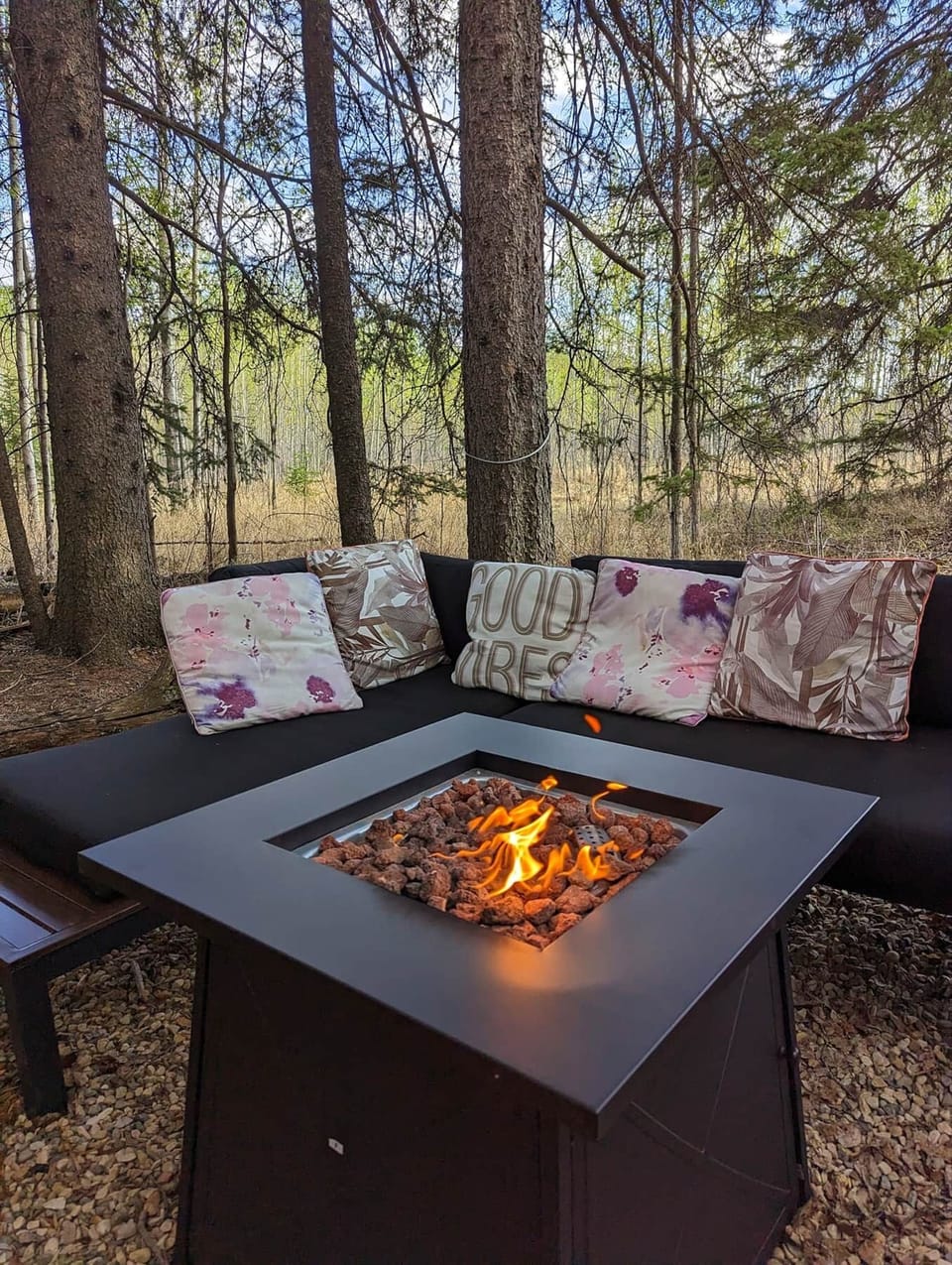 Firefly's outdoor sectional and fire table
