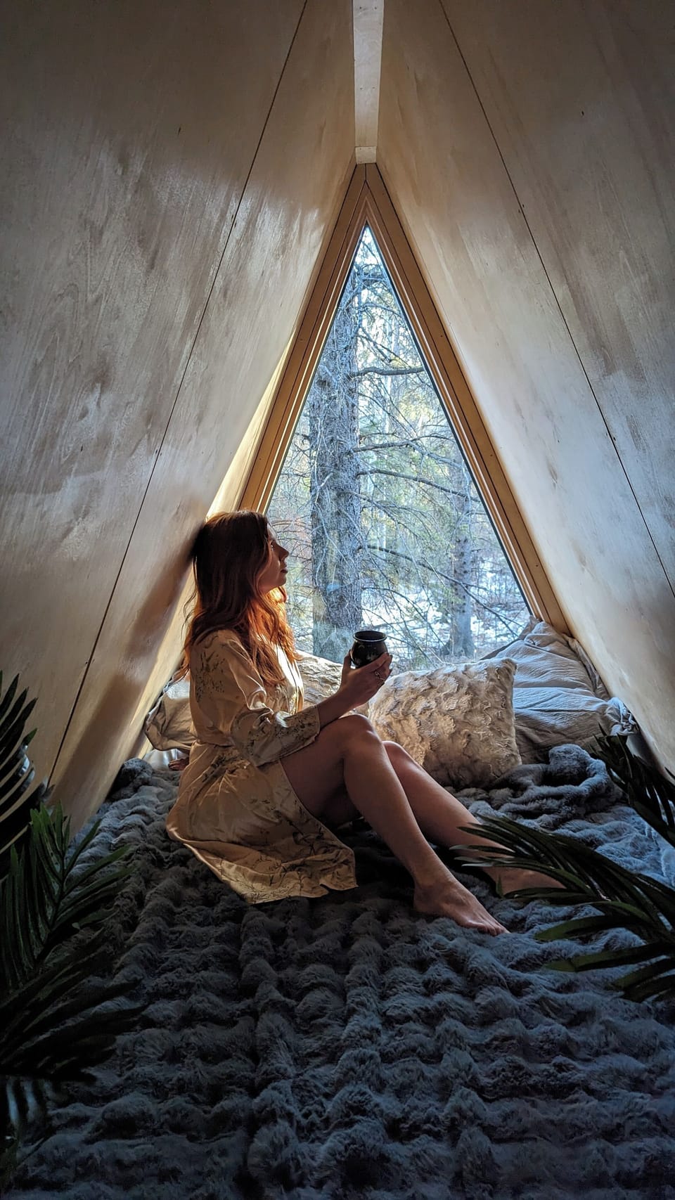 Upper loft with forest views