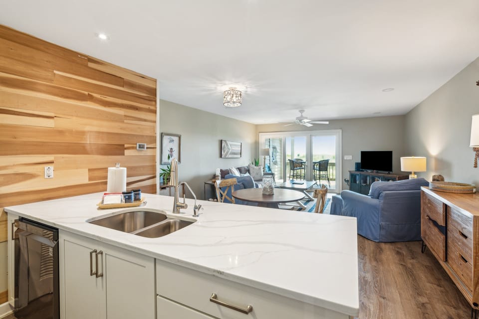 Kitchen to Living Room with beautiful views