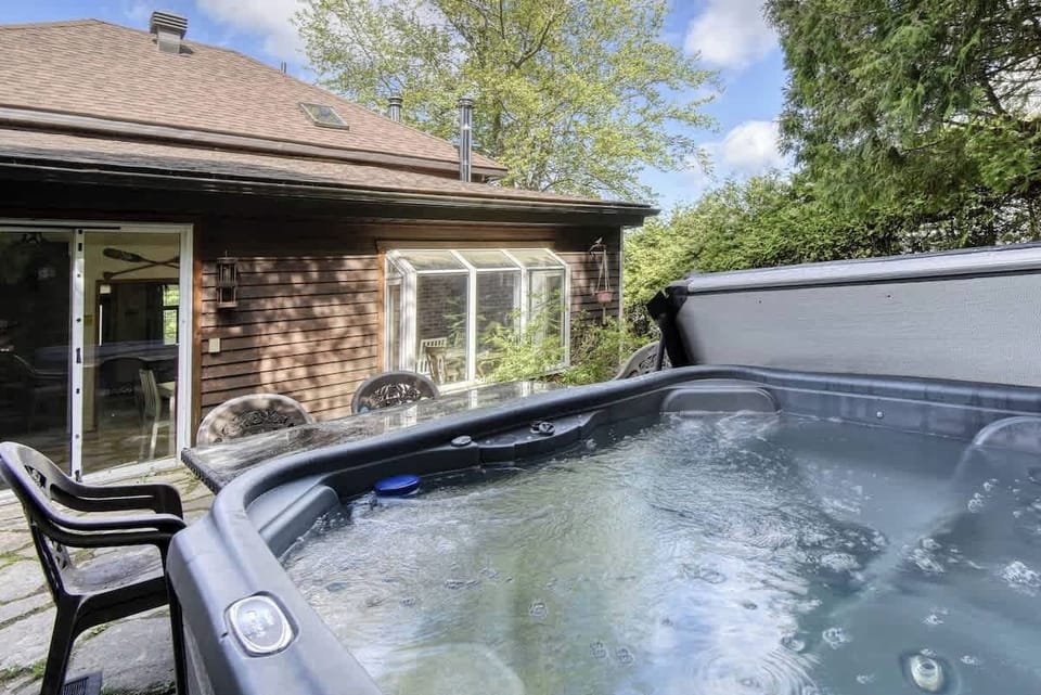 Relaxing outdoor spa area — your private retreat for soaking, unwinding, and enjoying the fresh air.