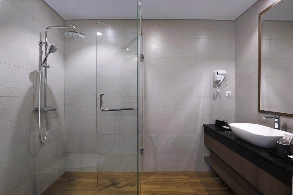 Suite | Bathroom | Shower, rainfall showerhead, free toiletries, hair dryer