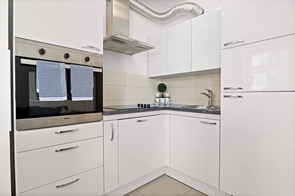 Apartment | Private kitchen | Full-size fridge, microwave, stovetop, dishwasher