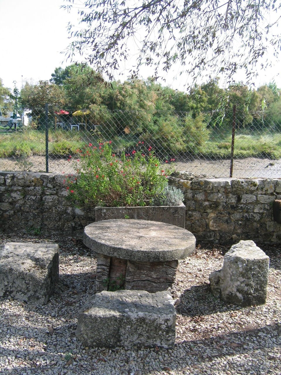 Garden table next to the river