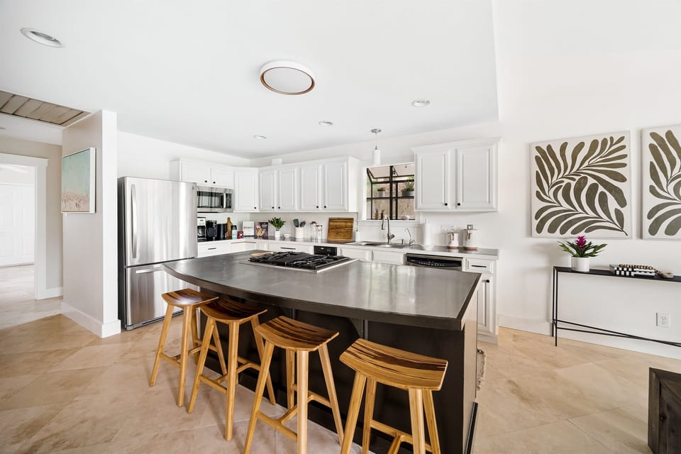 Gather 'round: A spacious kitchen table with seating for 10 awaits!