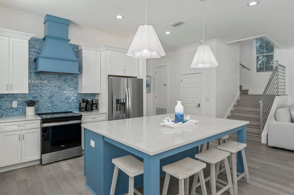 Seaspray features a beautiful quartz island for grab-and-go meals