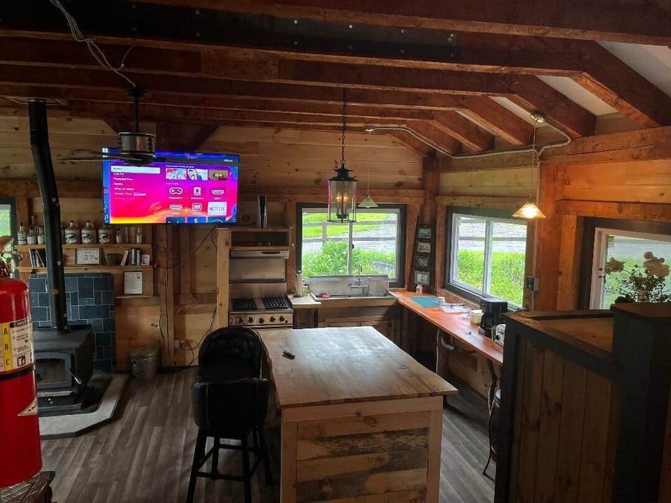 Basecamp common lounge kitchen.