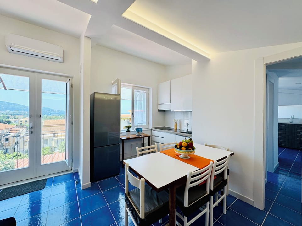 Panoramic Apartment, 3 Bedrooms, Sea View | Private kitchen | Full-size fridge, stovetop, espresso maker, electric kettle