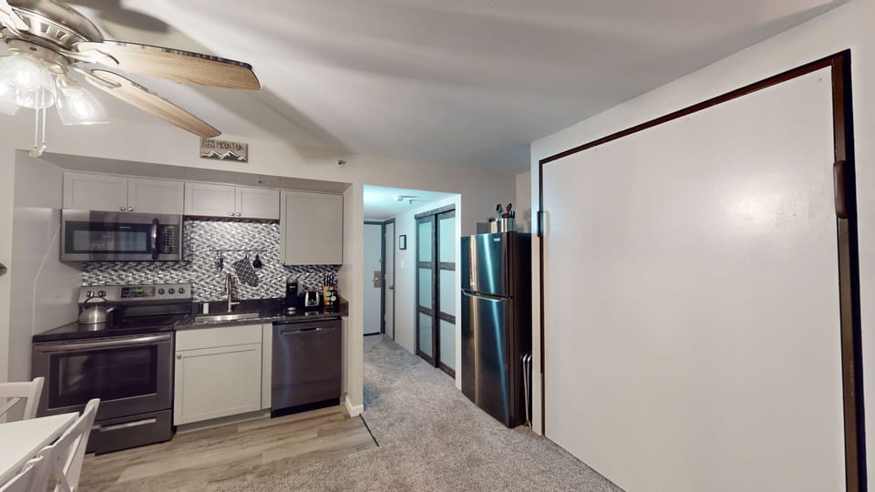 Indoors, Floor, Flooring, Kitchen, Microwave