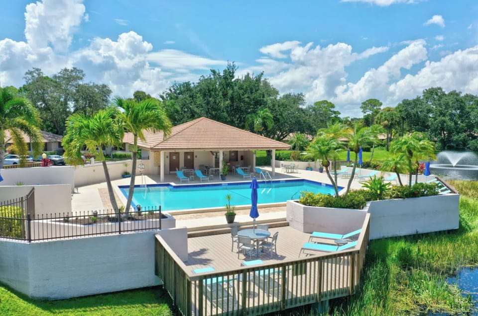 A view of the large community pool, where fun can be had by all.