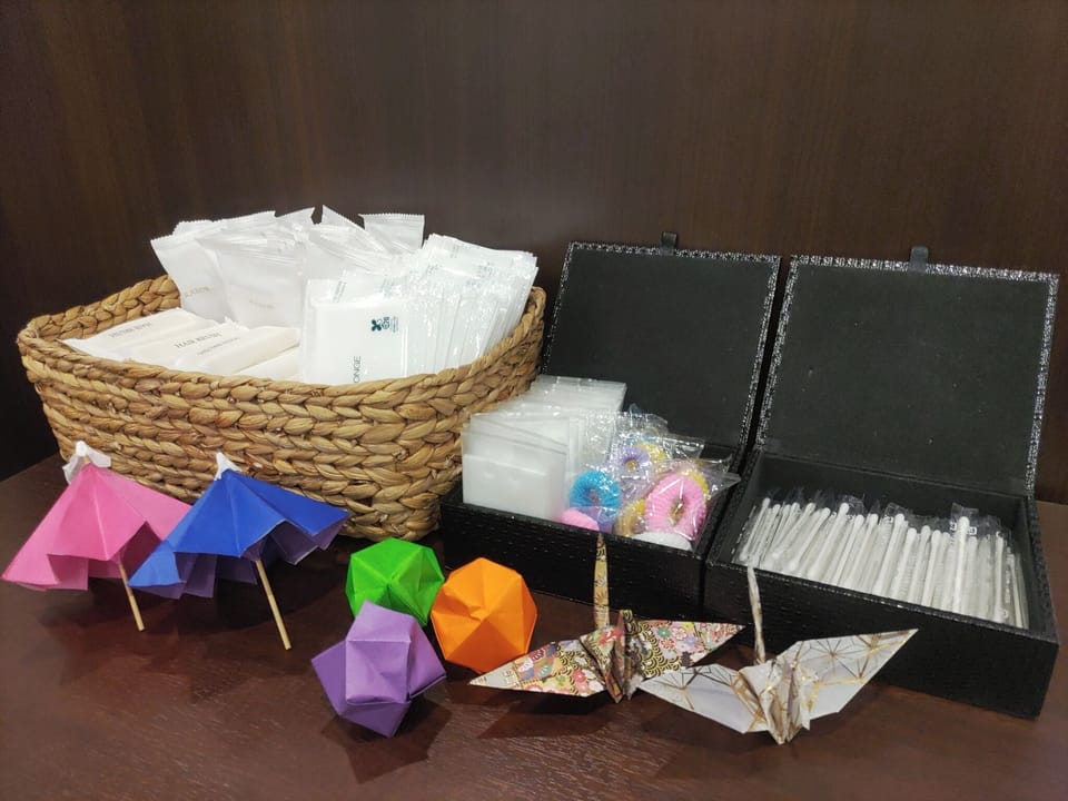 Please feel free to take as many amenities as you need from the front desk.
