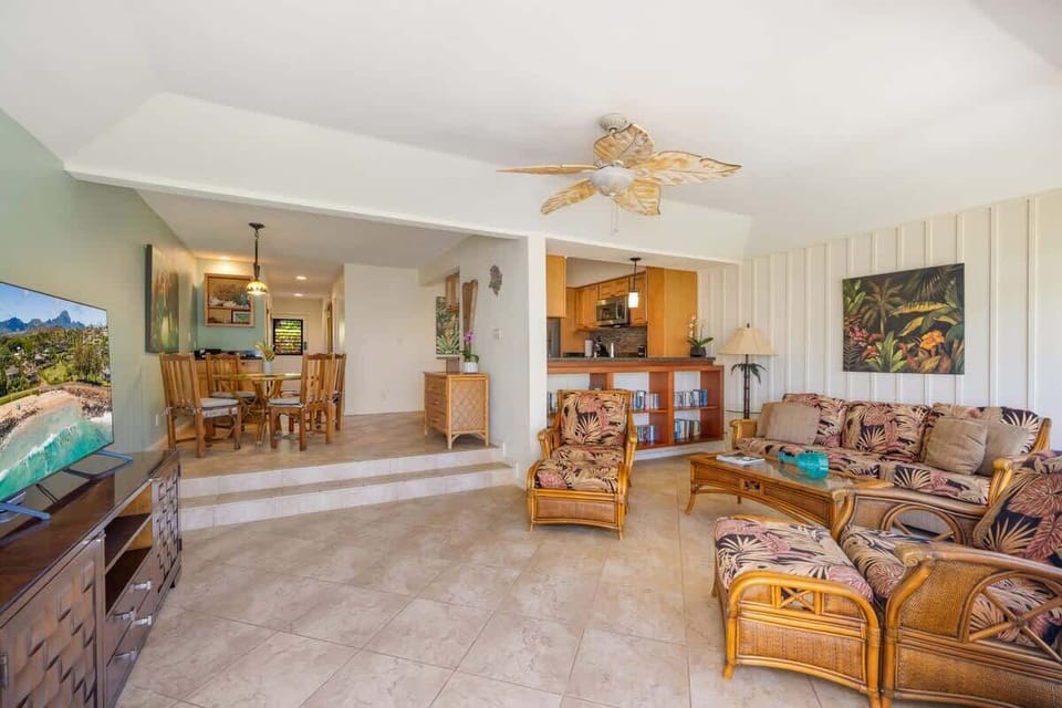Living Room, Dining and Kitchen
