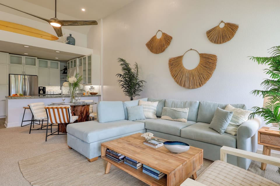 Queen-size sleep sofa in the living room.