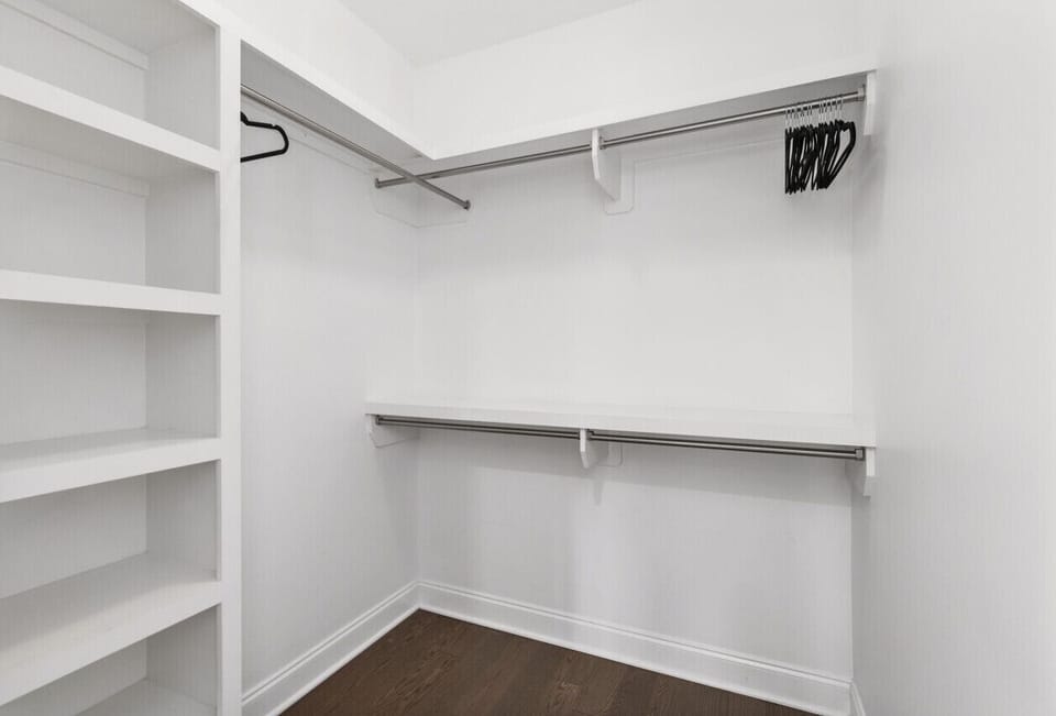 Walk-in closet in bedroom #2 with plenty of space for storing your clothes.