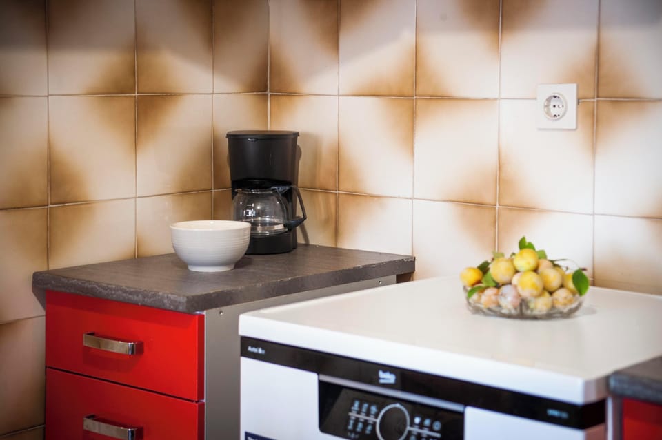 Apartment, Balcony | Private kitchen | Fridge, oven, stovetop, dishwasher