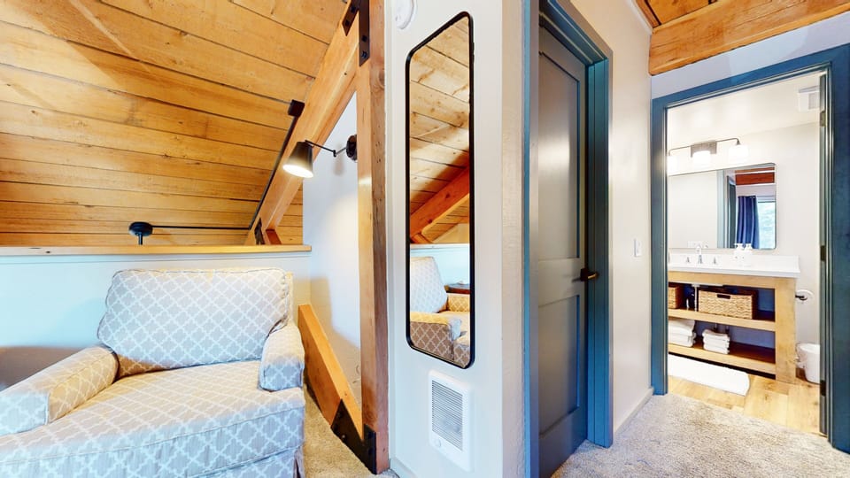 Indoors, Hardwood, Stained Wood, Bed, Furniture