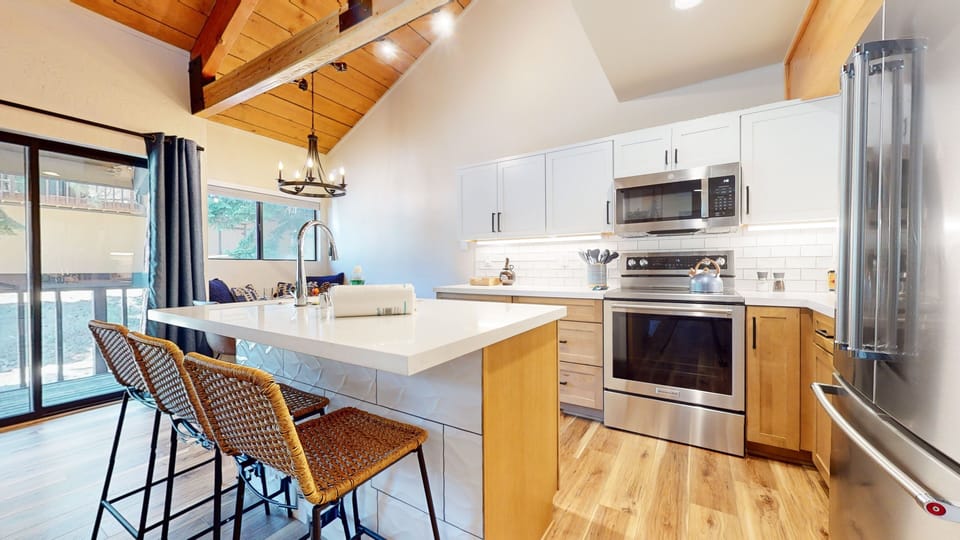 Indoors, Kitchen, Microwave, Oven, Refrigerator
