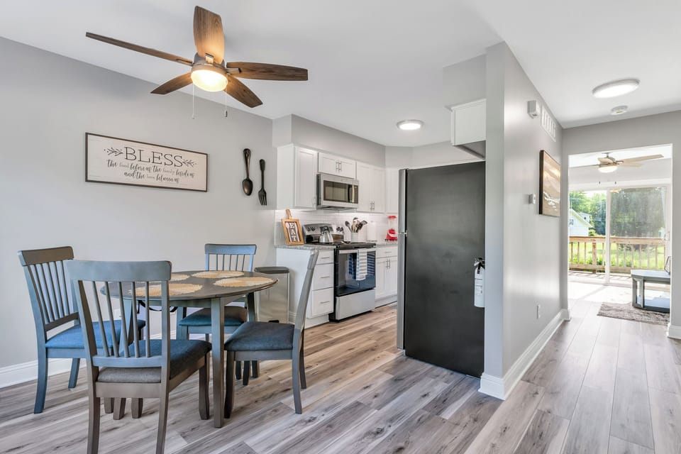 Entrance way into the kitchen and the living room areas.