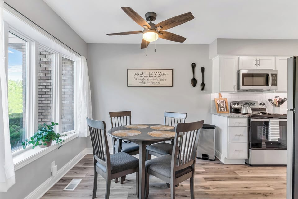 Dining area for all the meals you'll be able to prep in fully stocked kitchen.