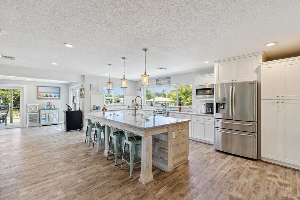 Gorgeous modern kitchen with a huge island to gather around