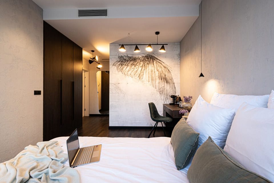 Remote work desk in the bedroom