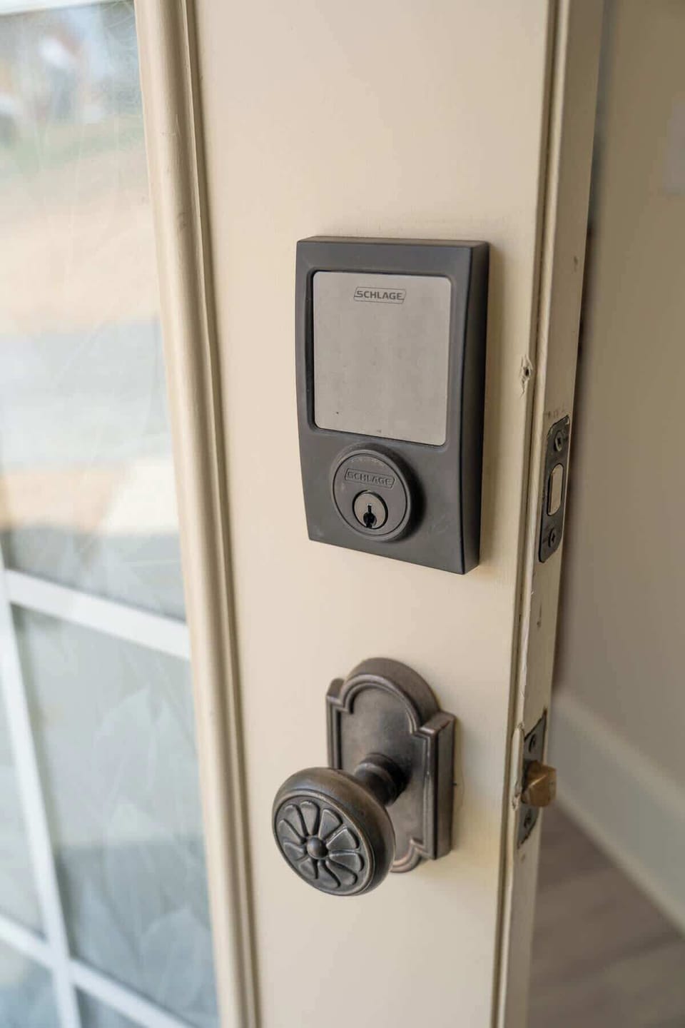Entry door with smart lock